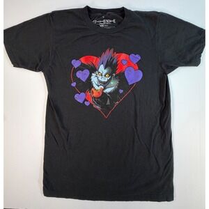 Death Note Ryuk Shinigami Heart Apple Graphic T-Shirt Black Mens Medium Vi